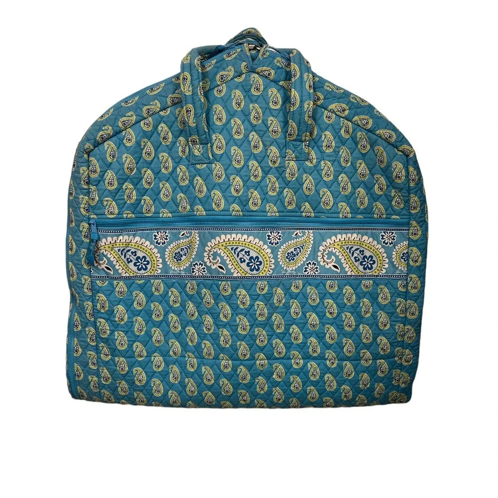 Vera Bradley Bermuda Blue Paisley Print Quilted Hanging Long Garment Bag Retired